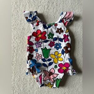 Hanna Andersson Colorful Floral Print One Piece Baby Swimsuit, size 3-6 months